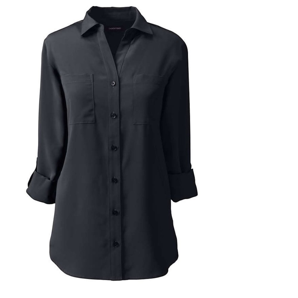 COPY - Land's End CS Women's Petite Rolled Sleeve Soft Blouse